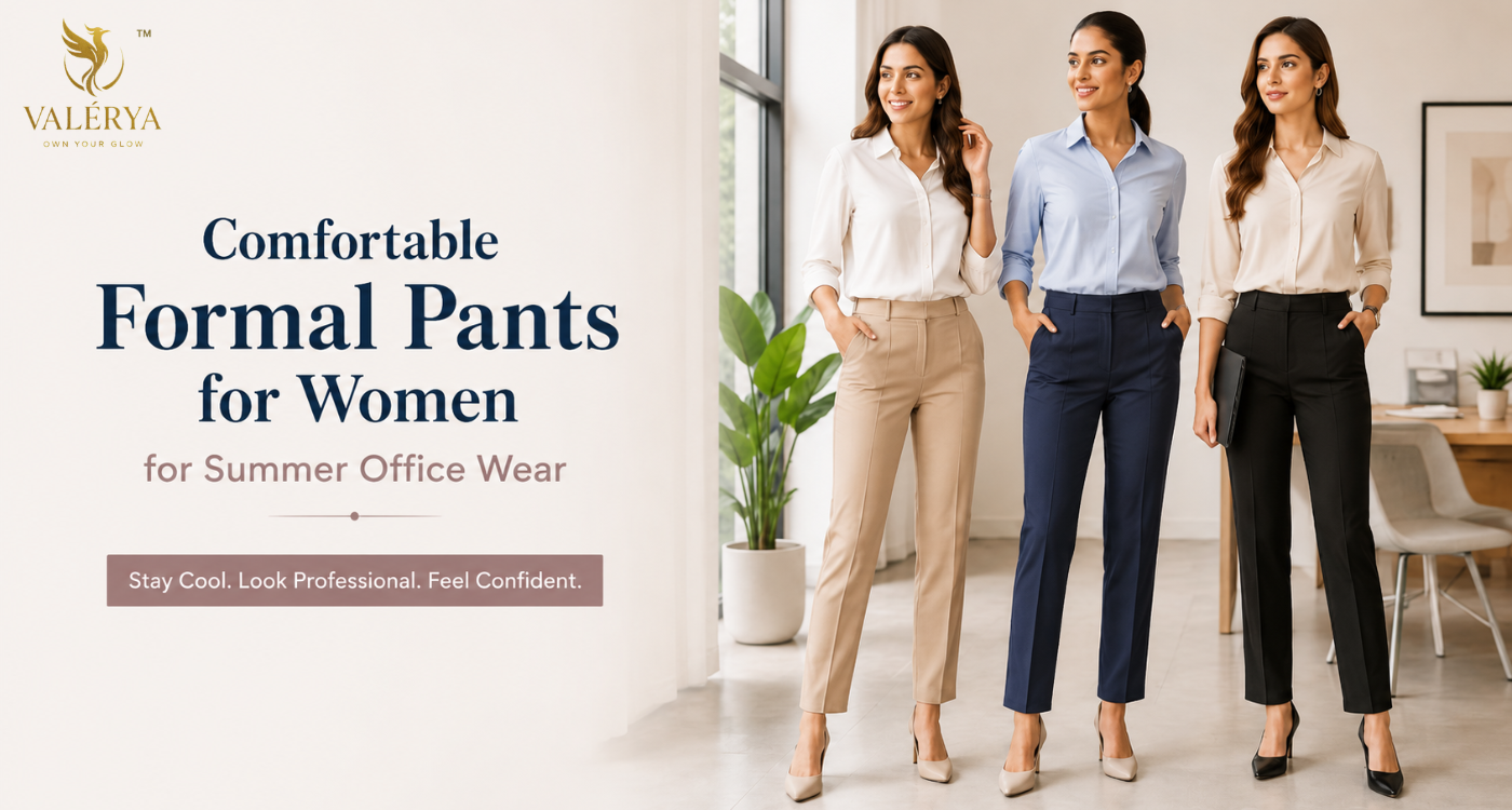 Comfortable Formal Pants for Women for Summer Office Wear Valerya Comfortable Formal Pants for Women for Summer Office Wear Valerya