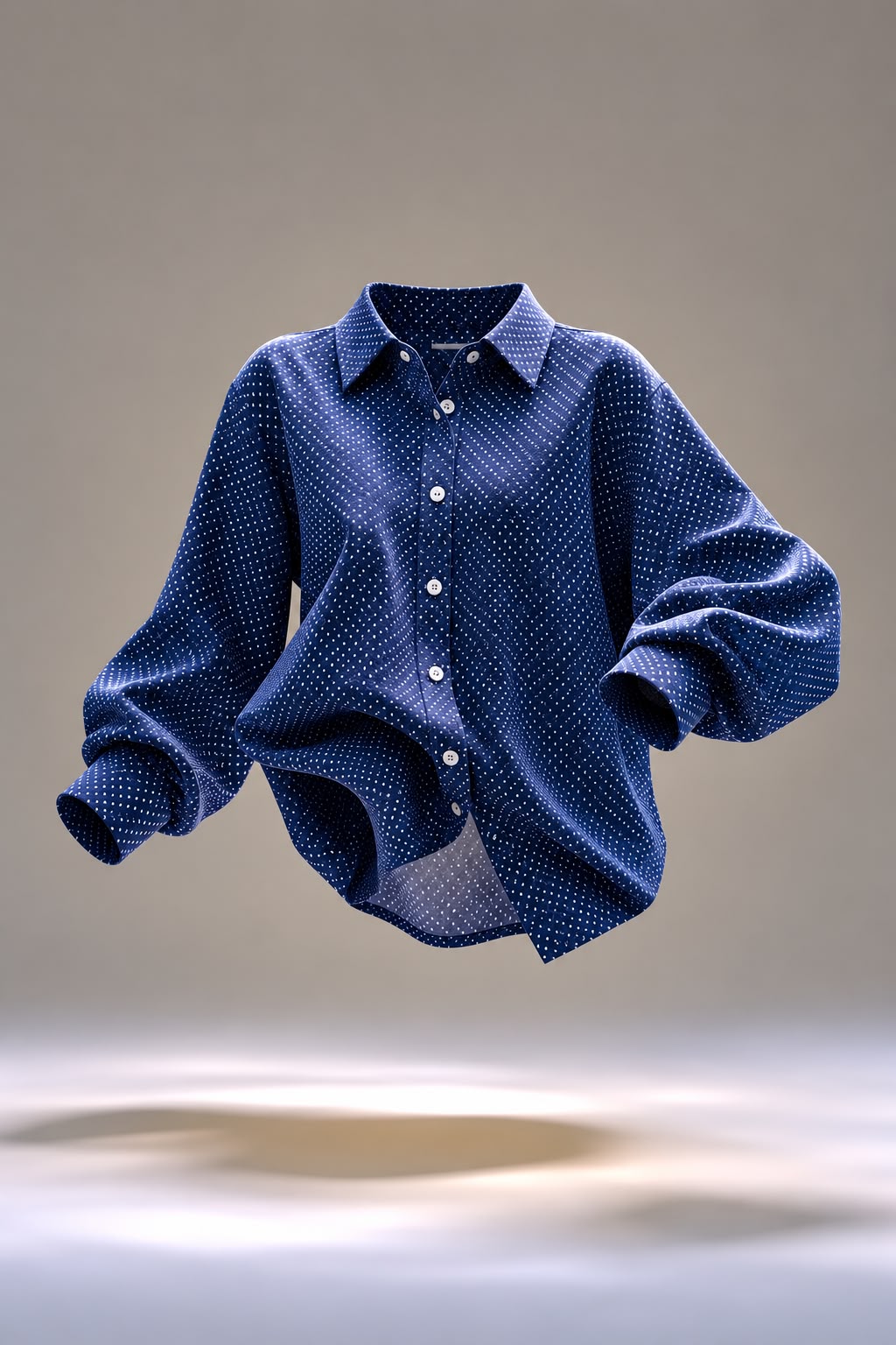 Navy Micro Print Formal Shirt – Elegant Workwear